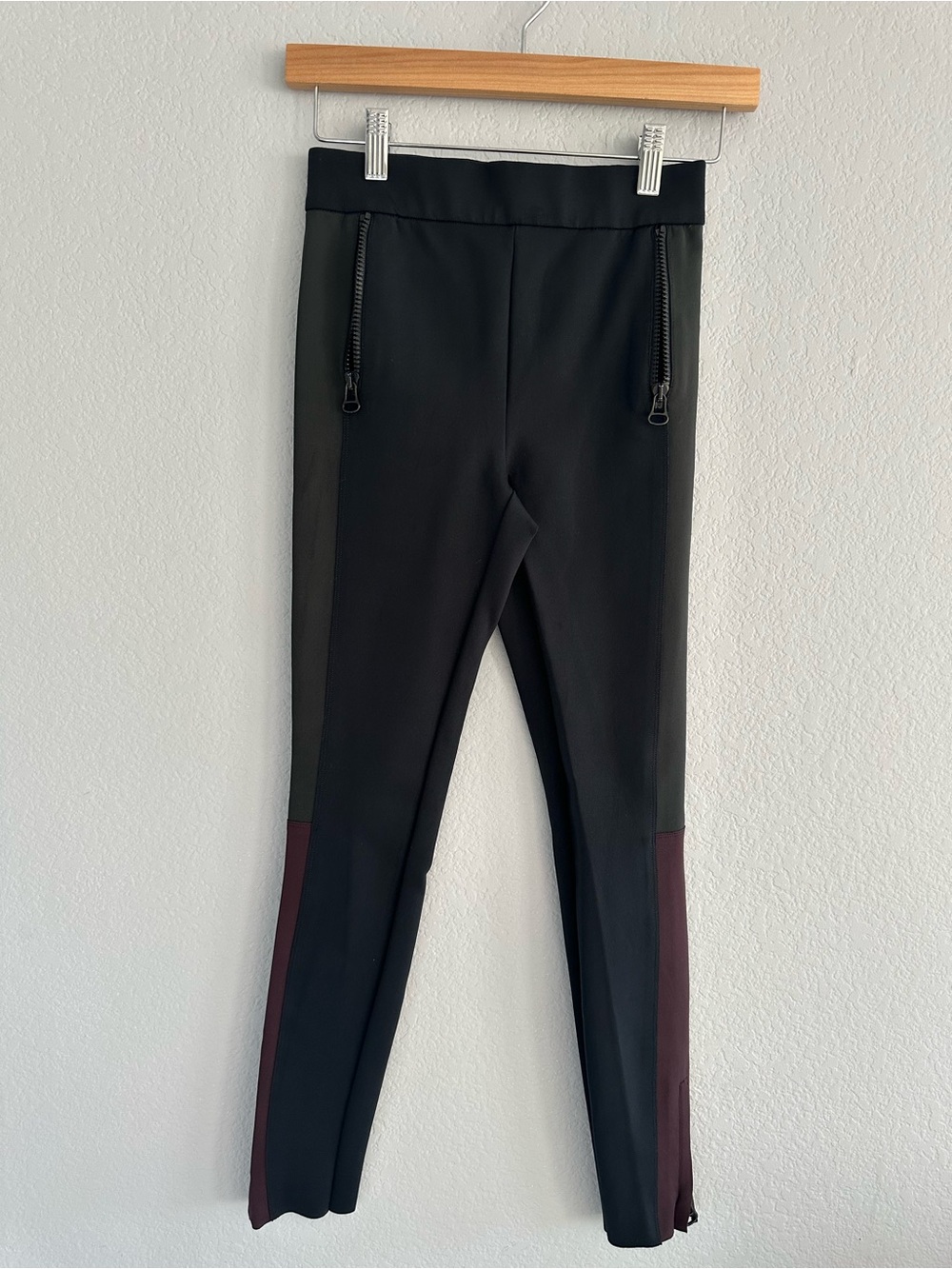 Y/OSEMITE James Perse Scuba Colorblock Zip Leggings Pants Size 0